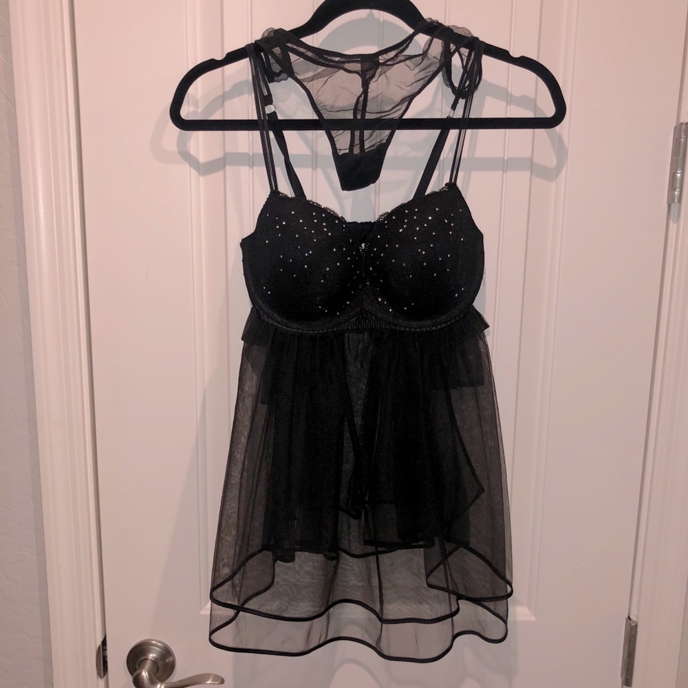 Beautiful NWOT VS Rhinestone Lingerie Set 36D